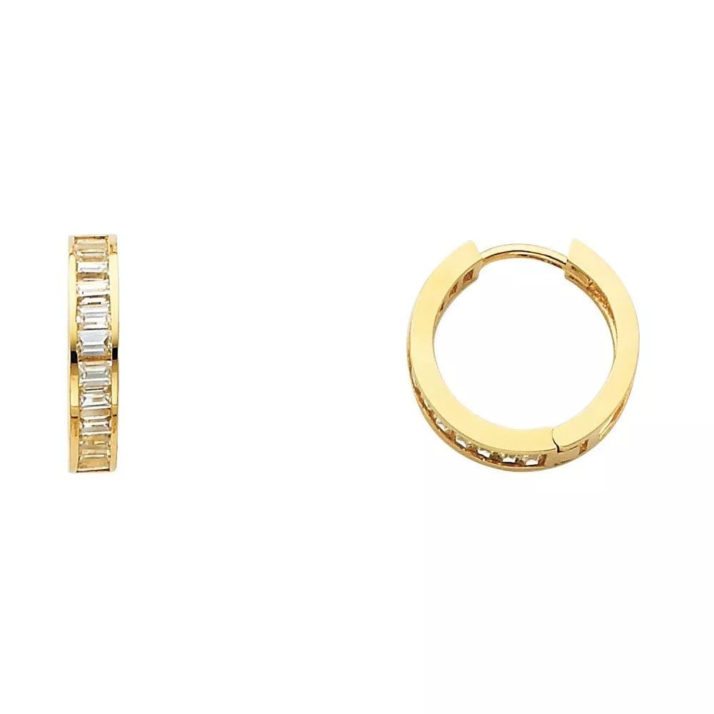 NEW 14K YELLOW GOLD CZ HUGGIES EARRINGS (ER249) 14K Yellow Gold NEW CZ HUGGIES EARRINGS (ER249): NEW 14K YELLOW GOLD CZ HUGGIES EARRINGS (ER249) 14K Yellow Gold NEW CZ HUGGIES EARRINGS (ER249) WEIGHT: 1.8g