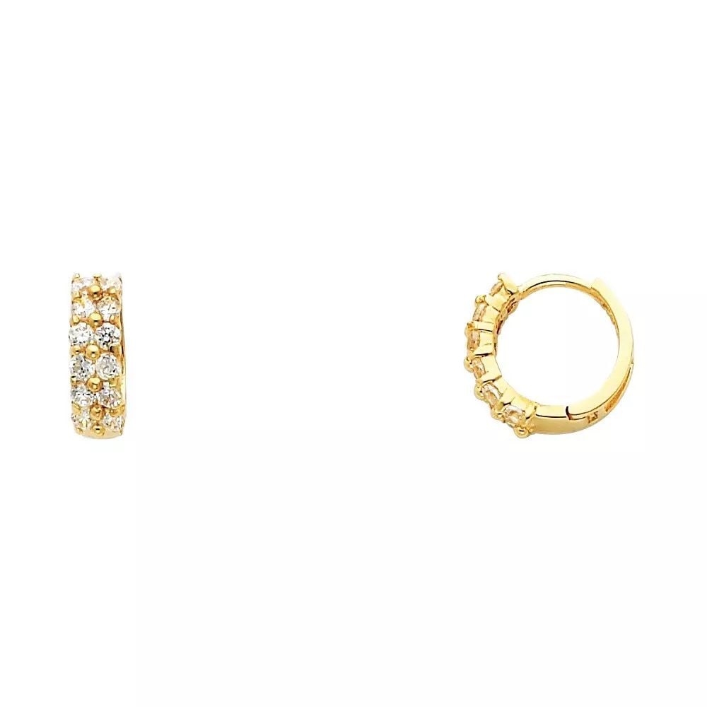 NEW 14K YELLOW GOLD CZ HUGGIES EARRINGS (ER271) 14K Yellow Gold NEW CZ HUGGIES EARRINGS (ER271): NEW 14K YELLOW GOLD CZ HUGGIES EARRINGS (ER271) 14K Yellow Gold NEW CZ HUGGIES EARRINGS (ER271) WEIGHT: 1.2g