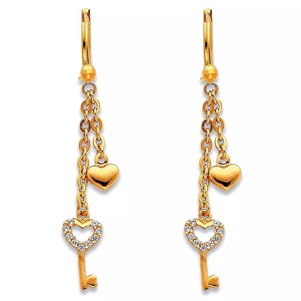 NEW 14K YELLOW GOLD HANGING EARRINGS (ER375) 14K Yellow Gold NEW HANGING EARRINGS (ER375) WEIGHT:: NEW 14K YELLOW GOLD HANGING EARRINGS (ER375) 14K Yellow Gold NEW HANGING EARRINGS (ER375) WEIGHT: 2.2g