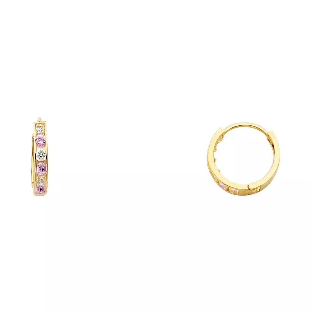 NEW 14K YELLOW GOLD CZ HUGGIES EARRINGS (ER242) 14K Yellow Gold NEW CZ HUGGIES EARRINGS (ER242): NEW 14K YELLOW GOLD CZ HUGGIES EARRINGS (ER242) 14K Yellow Gold NEW CZ HUGGIES EARRINGS (ER242) WEIGHT: 0.7g
