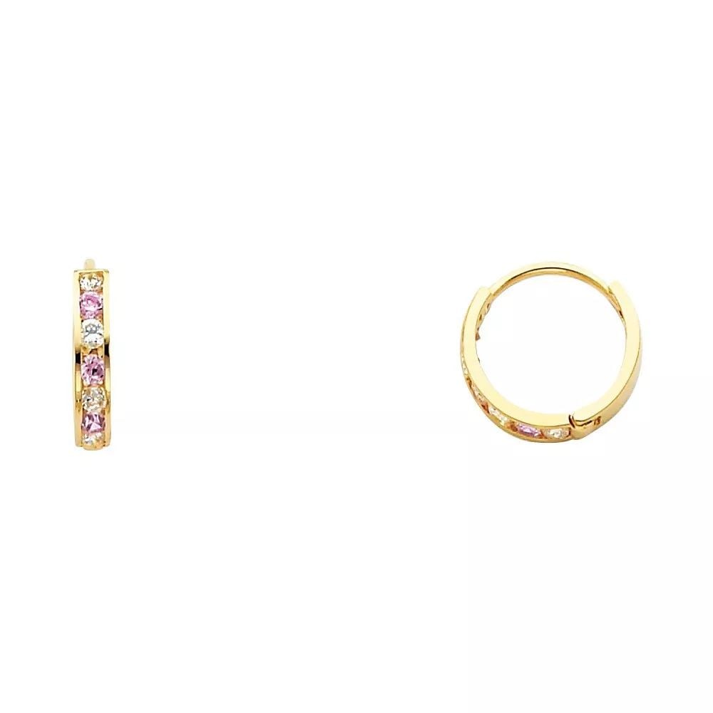NEW 14K YELLOW GOLD CZ HUGGIES EARRINGS (ER244) 14K Yellow Gold NEW CZ HUGGIES EARRINGS (ER244): NEW 14K YELLOW GOLD CZ HUGGIES EARRINGS (ER244) 14K Yellow Gold NEW CZ HUGGIES EARRINGS (ER244) WEIGHT: 0.8g