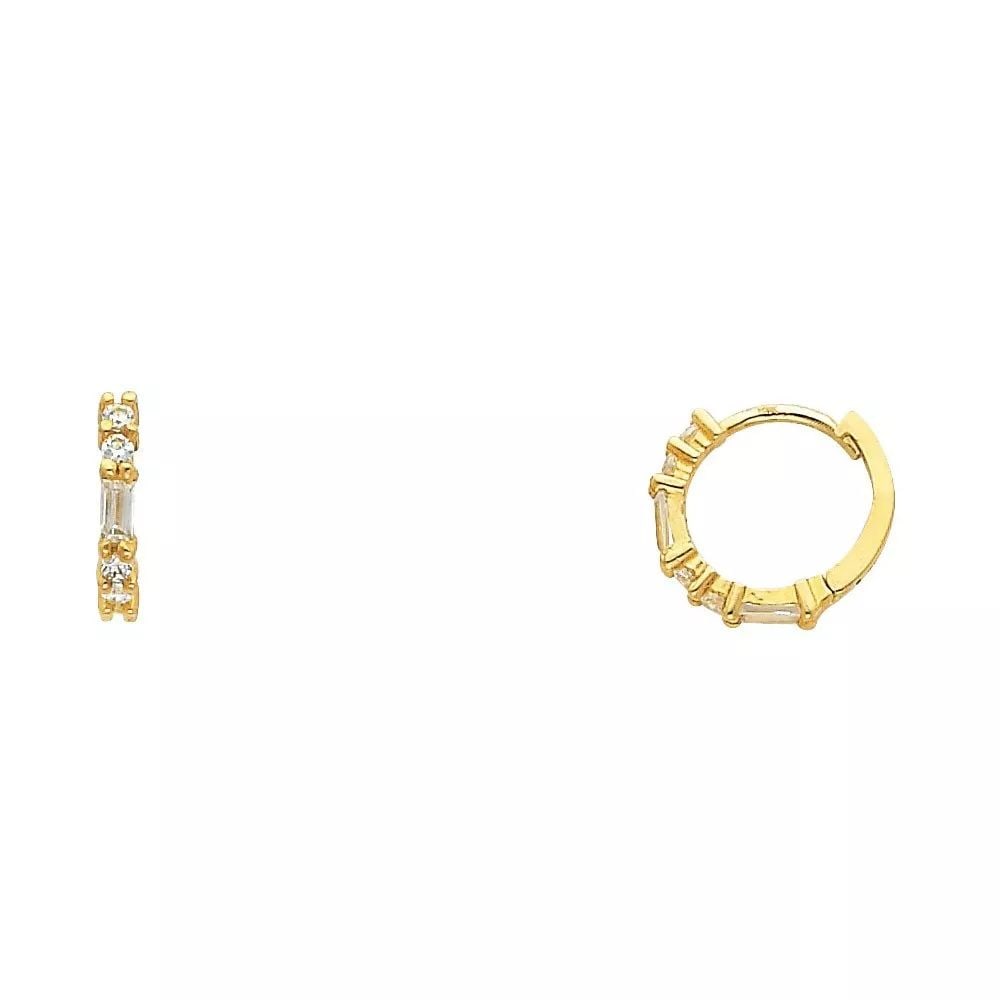 NEW 14K YELLOW GOLD CZ HUGGIES EARRINGS (ER303) 14K Yellow Gold NEW CZ HUGGIES EARRINGS (ER303): NEW 14K YELLOW GOLD CZ HUGGIES EARRINGS (ER303) 14K Yellow Gold NEW CZ HUGGIES EARRINGS (ER303) WEIGHT: 0.9g