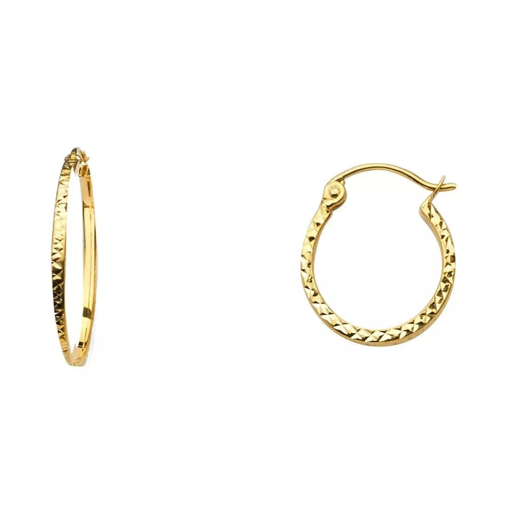 NEW 14K YELLOW GOLD 1.5MM SQUARE TUBE DC ROUND HOOP EARRINGS (15MM) 14K Yellow Gold NEW 1.5MM SQUARE: NEW 14K YELLOW GOLD 1.5MM SQUARE TUBE DC ROUND HOOP EARRINGS (15MM) 14K Yellow Gold NEW 1.5MM SQUARE TUBE DC ROUND HOOP EARRINGS (15MM) WEIGHT: 0.8g