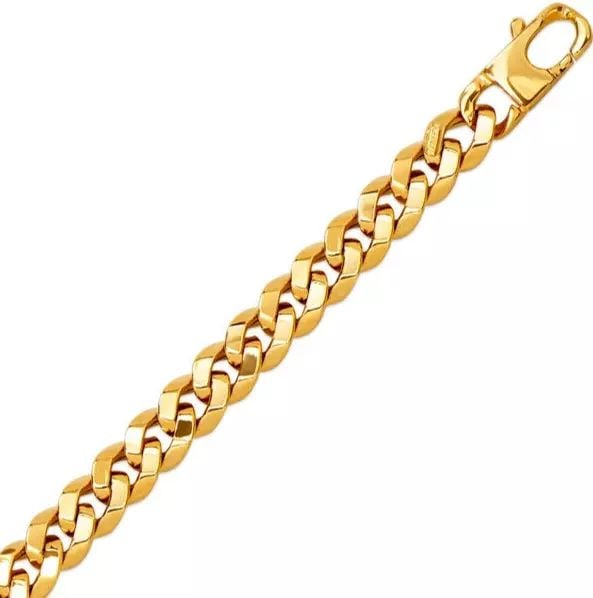 NEW 14K YELLOW GOLD HOLLOW CURB BRACELET 8.2mm 14K Yellow Gold Approx. 080 Gauge (8.2mm Wide) High (1 of 2)