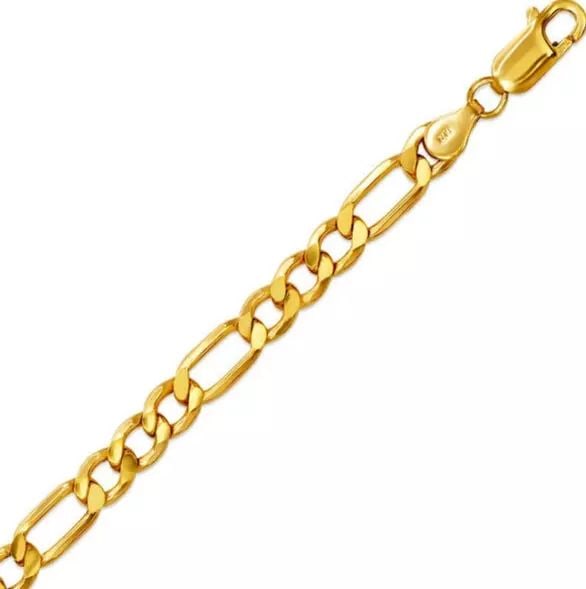 NEW 14K YELLOW GOLD HOLLOW FIGARO BRACELET 6mm 14K Yellow Gold Approx. 150 Gauge (6mm Wide) High (1 of 2)