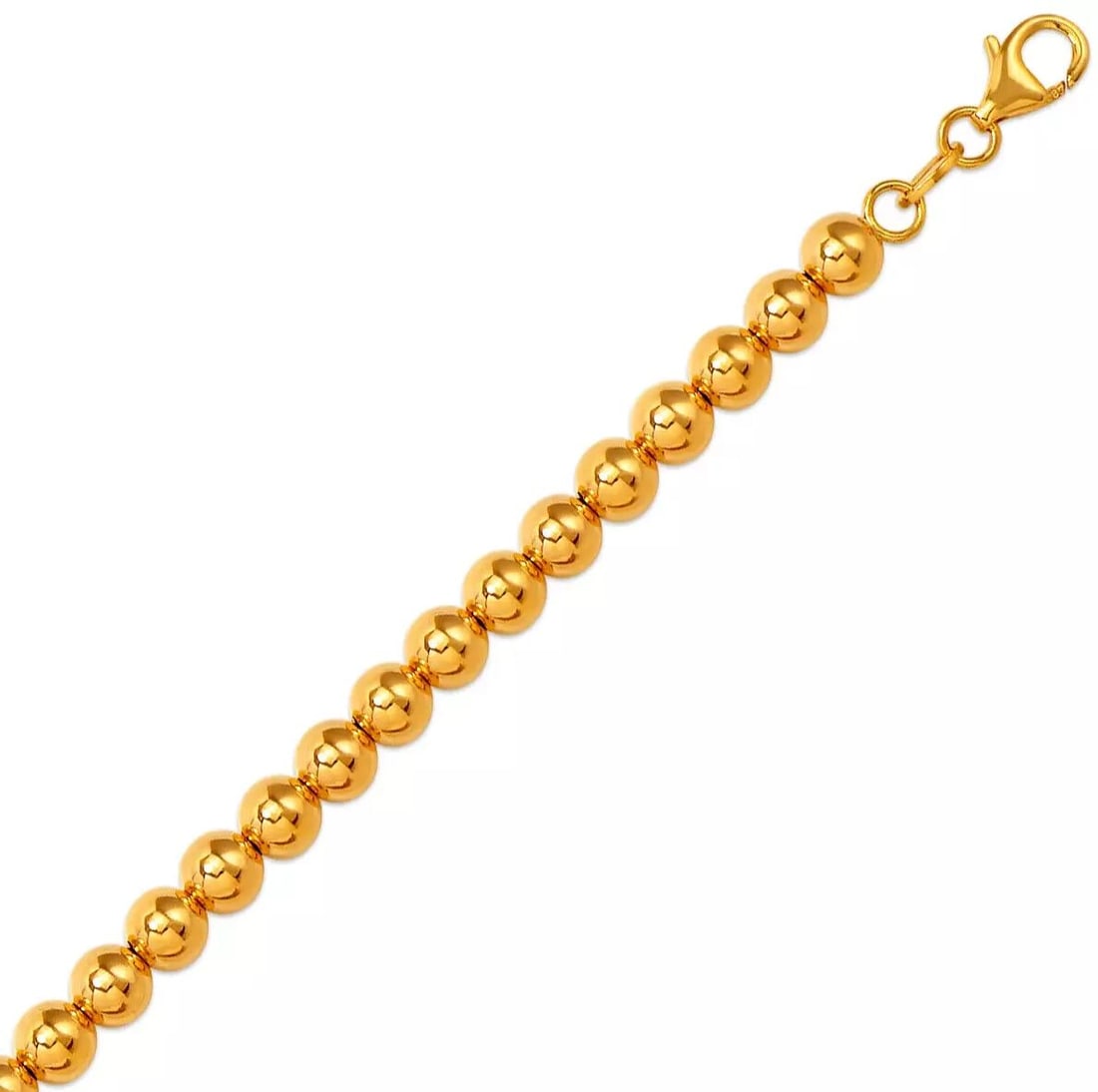 NEW 14K YELLOW GOLD HOLLOW HP BEAD BRACELET 5mm 14K Yellow Gold Approx. 050 Gauge (5.0mm Wide) High: NEW 14K YELLOW GOLD HOLLOW HP BEAD BRACELET 5mm 14K Yellow Gold Approx. 050 Gauge (5.0mm Wide) High Polished Hollow Lobster Lock Length : 7" Inch Weight: 3.5 Grams