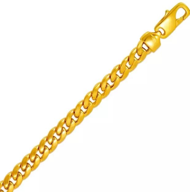 NEW 14K YELLOW GOLD HOLLOW MIAMI CURB BRACELET 7mm 14K Yellow Gold Approx. 180 Gauge (7.0mm Wide): NEW 14K YELLOW GOLD HOLLOW MIAMI CURB BRACELET 7mm 14K Yellow Gold Approx. 180 Gauge (7.0mm Wide) High Polished Hollow Lobster Lock Available in White Gold Length : 8" Inch Weight: 13.4 Grams