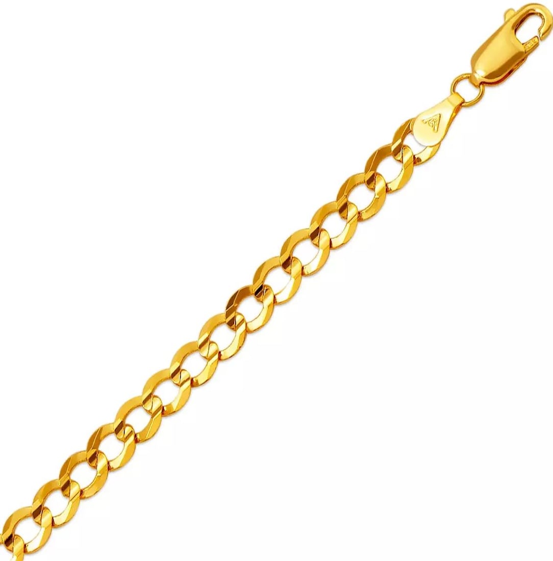 NEW 14K YELLOW GOLD CURB ULTRA LIGHT BRACELET 5mm 14K Yellow Gold Approx. 120 Gauge (5.0mm Wide): NEW 14K YELLOW GOLD CURB ULTRA LIGHT BRACELET 5mm 14K Yellow Gold Approx. 120 Gauge (5.0mm Wide) High Polished Lobster Lock Length : 7.5" Inch Weight: 5.2 Grams