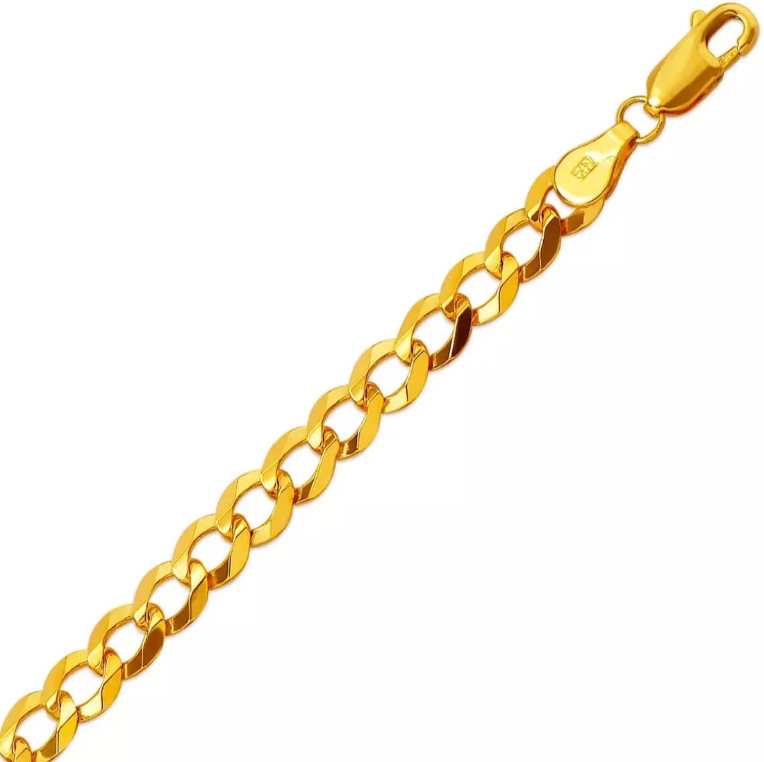 NEW 14K YELLOW GOLD CURB ULTRA LIGHT BRACELET 6mm 14K Yellow Gold Approx. 150 Gauge (6.0mm Wide) (1 of 2)