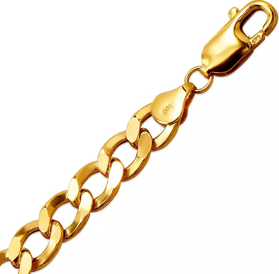 NEW 14K YELLOW GOLD HOLLOW CURB BRACELET 14K Yellow Gold Approx. 180 Gauge (8mm Wide) High Polished: NEW 14K YELLOW GOLD HOLLOW CURB BRACELET 14K Yellow Gold Approx. 180 Gauge (8mm Wide) High Polished Hollow Lobster Lock Length : 8" Inch Weight: 10.6 Grams