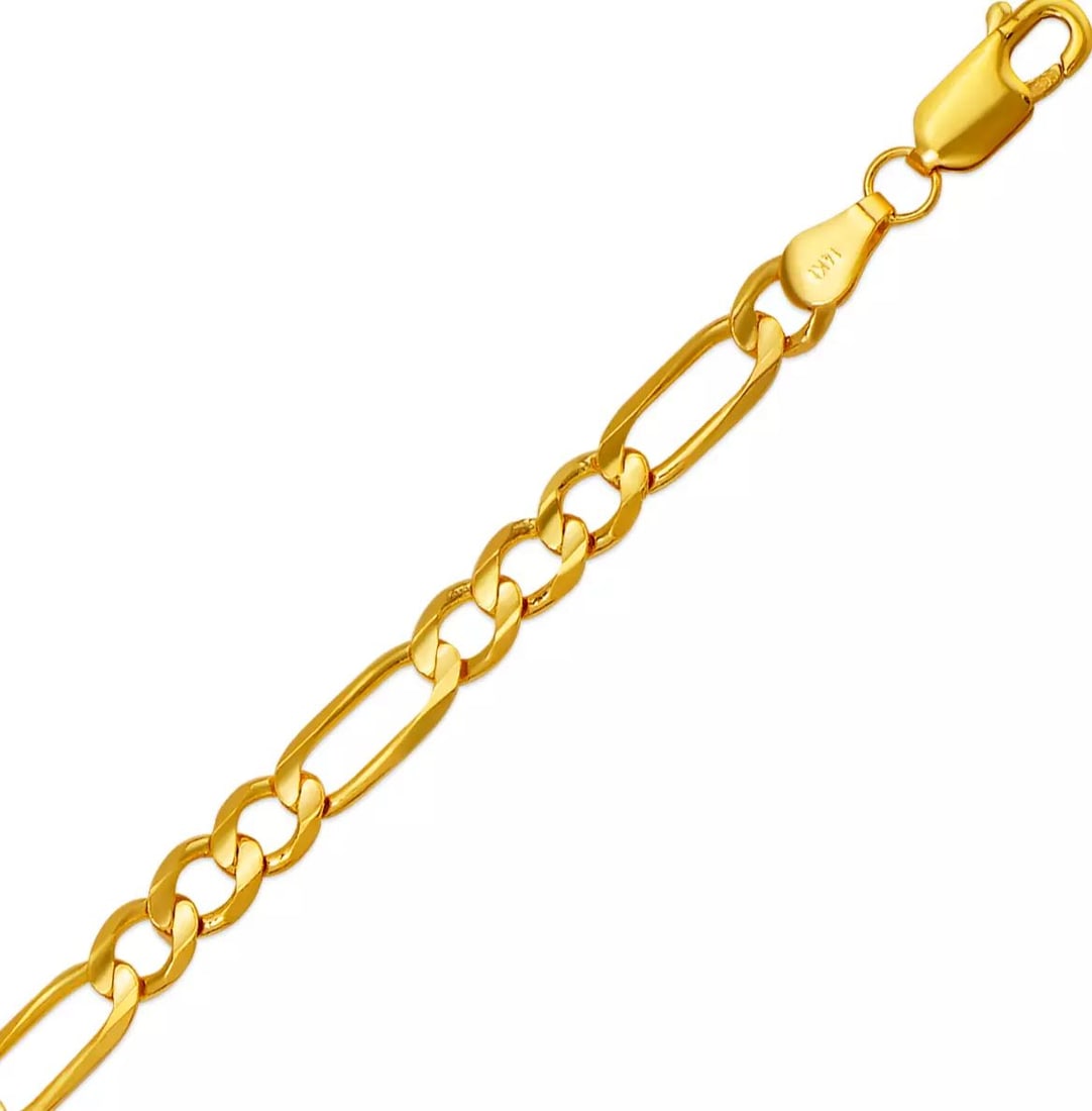 NEW 14K YELLOW GOLD FIGARO X-LIGHT BRACELET 14K Yellow Gold Approx. 120 Gauge (5.0mm Wide) High (1 of 2)