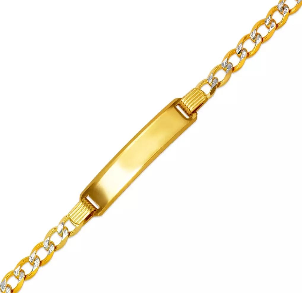 NEW 14K WHITE PAVE GOLD CURB X - LIGHT BABY ID BRACELET 14K White Pave Gold Approx. 6mm ID, 4.0mm (1 of 2)