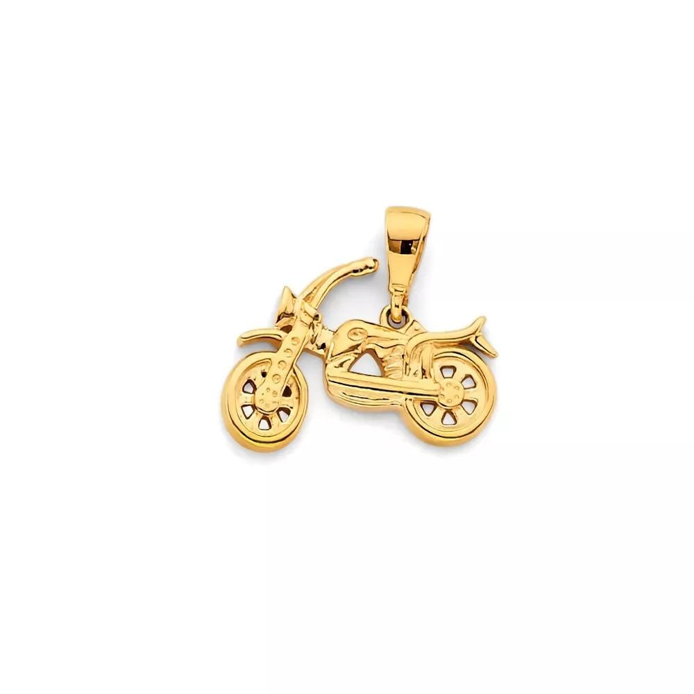 NEW 14K YELLOW GOLD MOTORCYLE PENDANT 14K YELLOW GOLD NEW MOTORCYLE PENDANT WEIGHT: 1.6g (1 of 2)