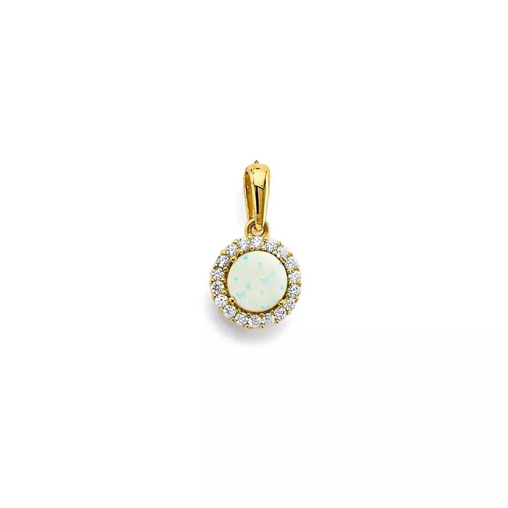NEW 14K YELLOW GOLD CZ OPAL PENDANT/SET 14K YELLOW GOLD NEW CZ OPAL PENDANT/SET WEIGHT: 0.6g: NEW 14K YELLOW GOLD CZ OPAL PENDANT/SET 14K YELLOW GOLD NEW CZ OPAL PENDANT/SET WEIGHT: 0.6g
