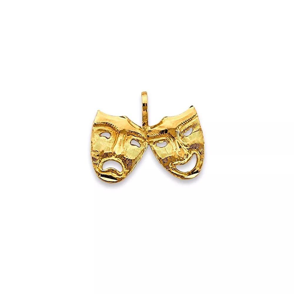 NEW 14K YELLOW GOLD MASK PENDANT 14K YELLOW GOLD NEW MASK PENDANT WEIGHT: 0.6g (1 of 2)