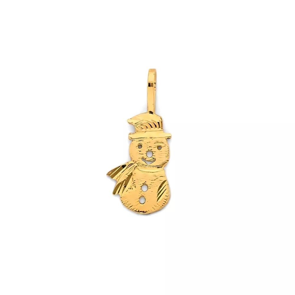 NEW 14K YELLOW GOLD SNOWMAN PENDANT 14K YELLOW GOLD NEW SNOWMAN PENDANT WEIGHT: 0.6g (1 of 2)