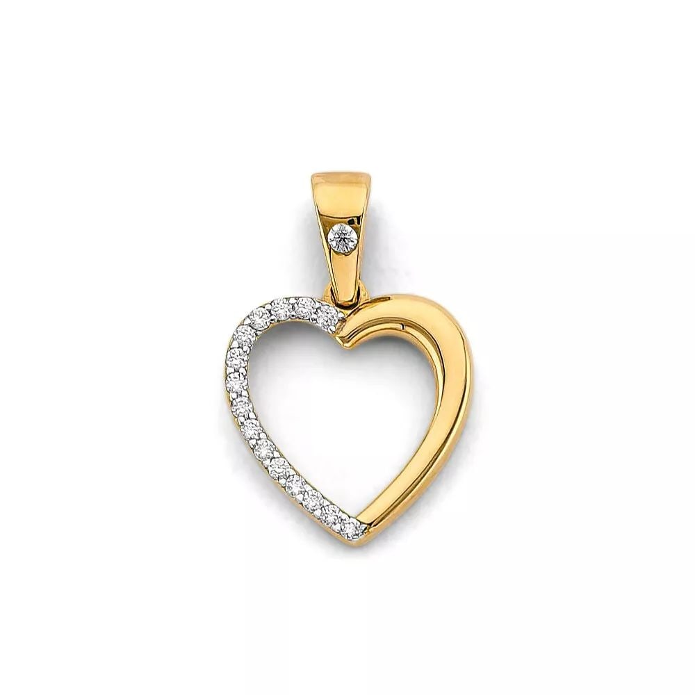 NEW 14K TWO TONE GOLD CZ HEART PENDANT 14K TWO TONE GOLD NEW CZ HEART PENDANT WEIGHT: 1.3g: NEW 14K TWO TONE GOLD CZ HEART PENDANT 14K TWO TONE GOLD NEW CZ HEART PENDANT WEIGHT: 1.3g
