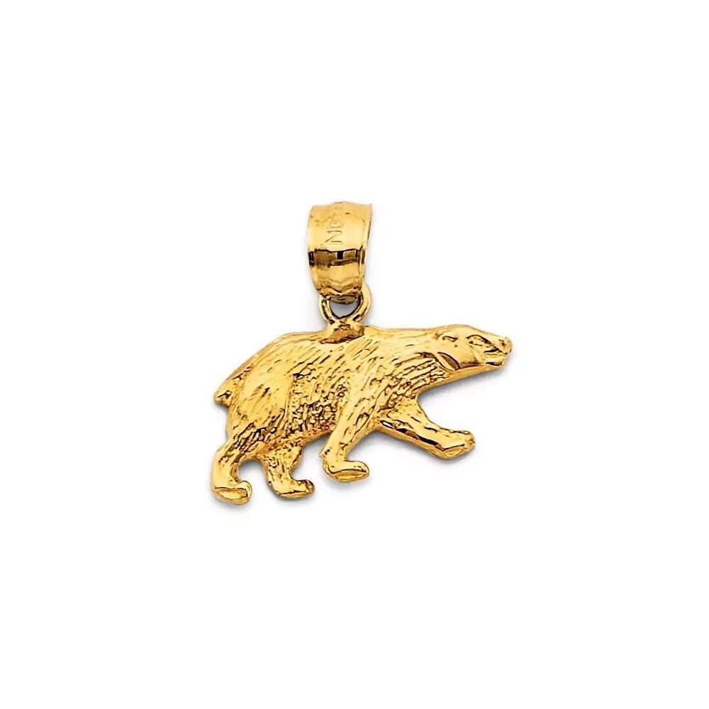 NEW 14K YELLOW GOLD BEAR PENDANT 14K YELLOW GOLD NEW BEAR PENDANT WEIGHT: 1.1g (1 of 2)