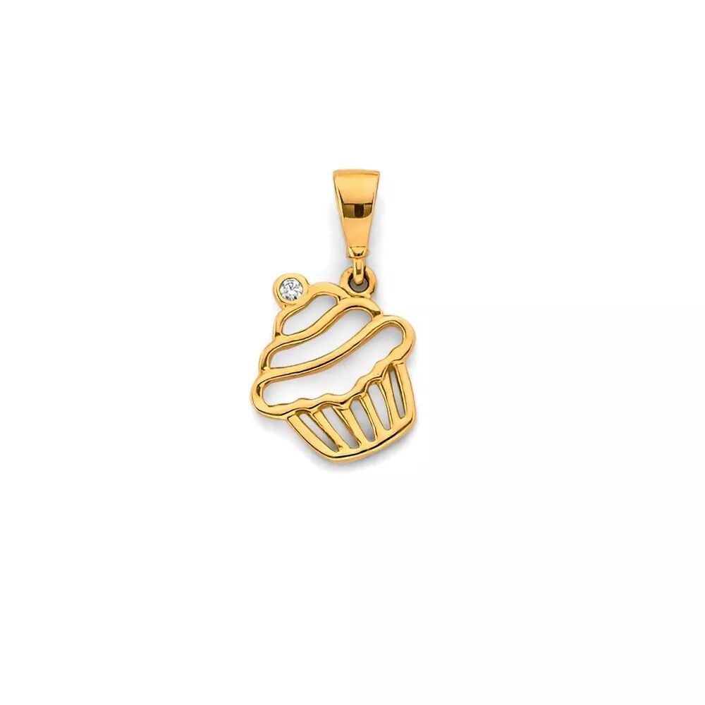NEW 14K YELLOW GOLD CUPCAKE PENDANT 14K YELLOW GOLD NEW CUPCAKE PENDANT WEIGHT: 0.8g: NEW 14K YELLOW GOLD CUPCAKE PENDANT 14K YELLOW GOLD NEW CUPCAKE PENDANT WEIGHT: 0.8g