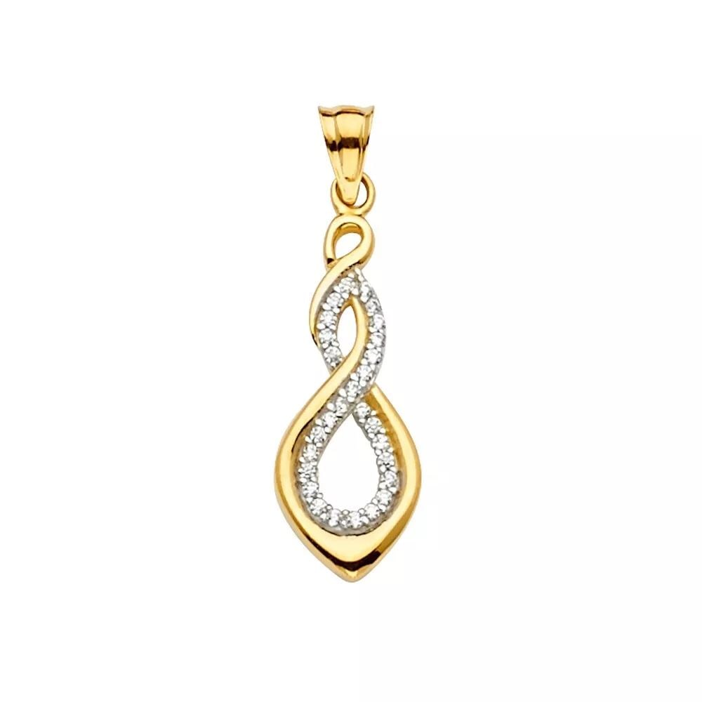 NEW 14K YELLOW GOLD CZ INFINITY PENDANT 14K YELLOW GOLD NEW CZ INFINITY PENDANT WEIGHT: 1.3g: NEW 14K YELLOW GOLD CZ INFINITY PENDANT 14K YELLOW GOLD NEW CZ INFINITY PENDANT WEIGHT: 1.3g