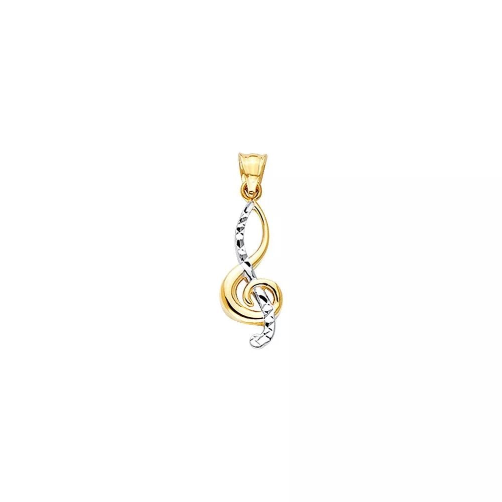 NEW 14K TWO TONE GOLD DC MUSIC NOTE PENDANT 14K TWO TONE GOLD NEW DC MUSIC NOTE PENDANT WEIGHT: 0.8g: NEW 14K TWO TONE GOLD DC MUSIC NOTE PENDANT 14K TWO TONE GOLD NEW DC MUSIC NOTE PENDANT WEIGHT: 0.8g