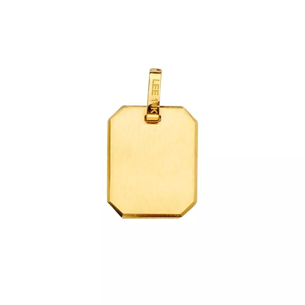 NEW 14K YELLOW GOLD RETANGULAR ENGRAVABLE HOLLOW PENDANT 14K YELLOW GOLD NEW RETANGULAR ENGRAVABLE (1 of 2)