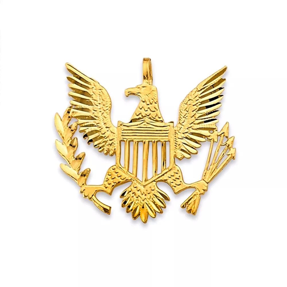 NEW 14K YELLOW GOLD USA LOGO PENDANT 14K YELLOW GOLD NEW USA LOGO PENDANT WEIGHT: 2.6g (1 of 2)