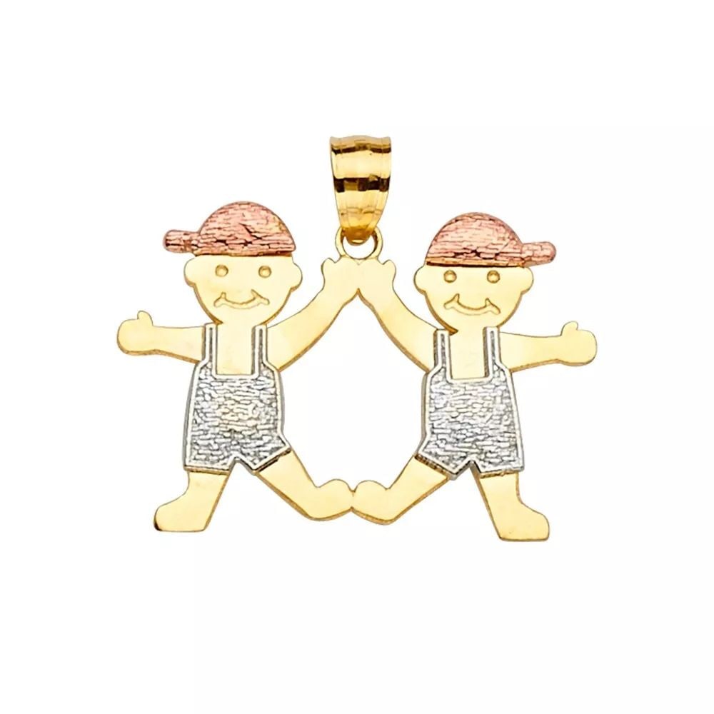 NEW 14K TRI COLOR GOLD BOY-BOY PENDANT 14K TRI COLOR GOLD NEW BOY-BOY PENDANT WEIGHT: 2g: NEW 14K TRI COLOR GOLD BOY-BOY PENDANT 14K TRI COLOR GOLD NEW BOY-BOY PENDANT WEIGHT: 2g