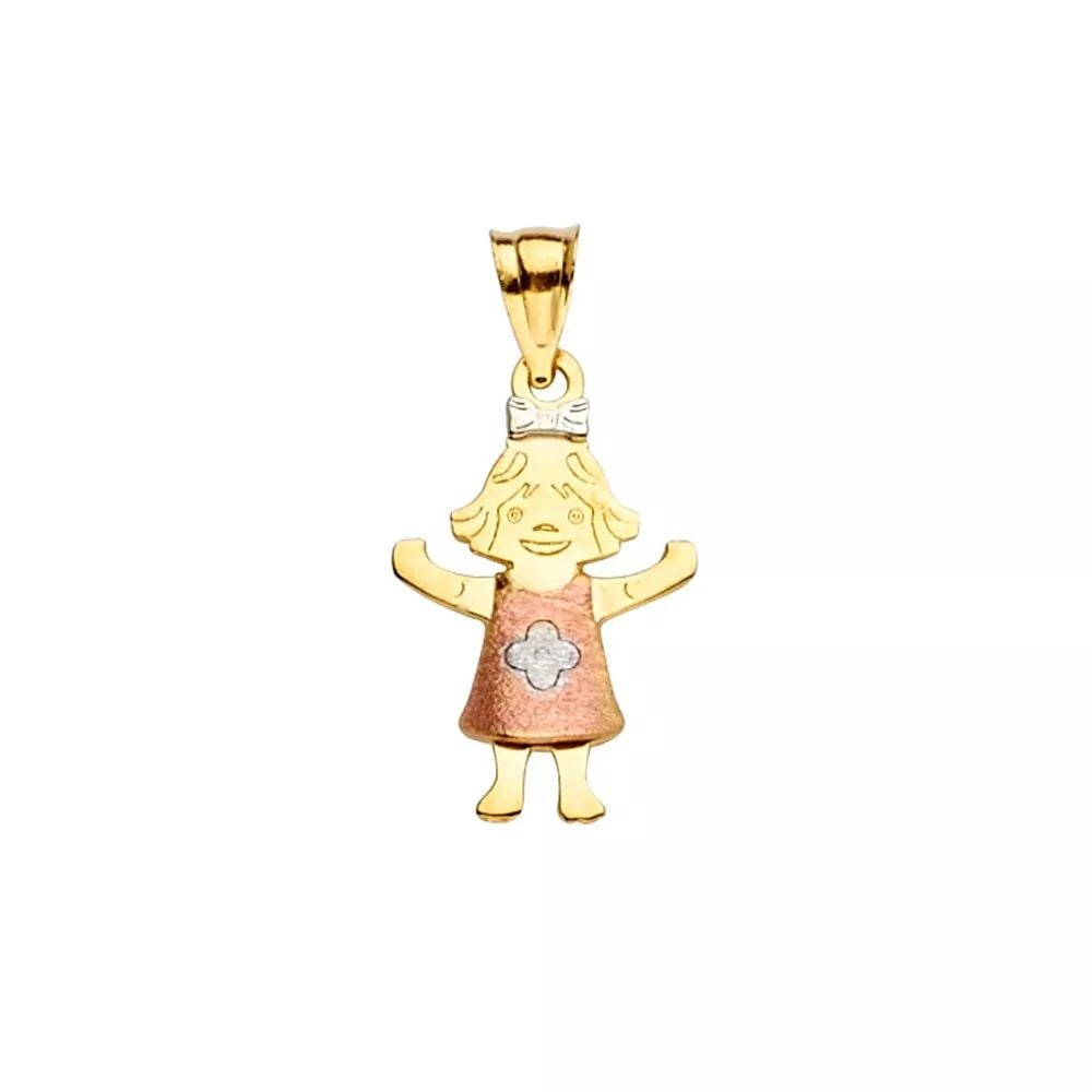 NEW 14K TRI COLOR GOLD GIRL PENDANT 14K TRI COLOR GOLD NEW GIRL PENDANT WEIGHT: 0.7g: NEW 14K TRI COLOR GOLD GIRL PENDANT 14K TRI COLOR GOLD NEW GIRL PENDANT WEIGHT: 0.7g