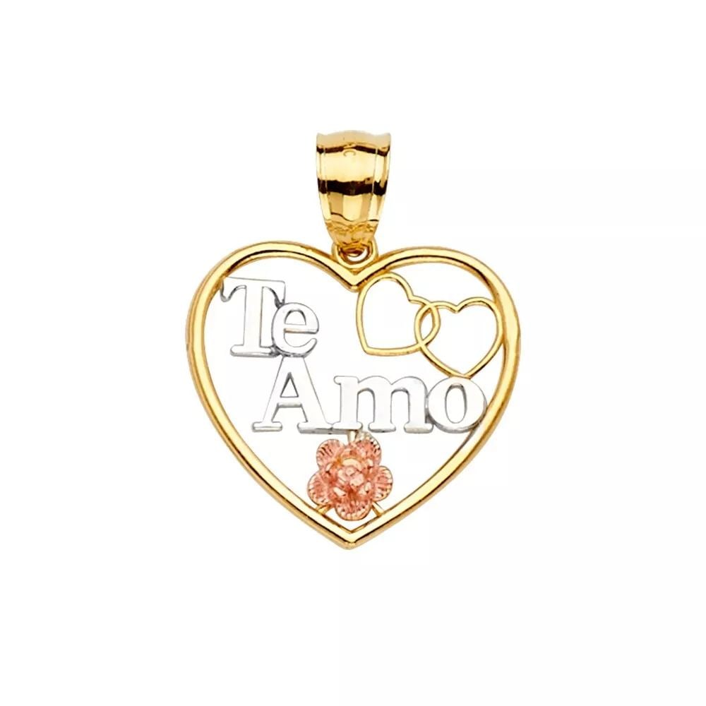 NEW 14K TRI COLOR GOLD TE AMO PENDANT 14K TRI COLOR GOLD NEW TE AMO PENDANT WEIGHT: 1.6g: NEW 14K TRI COLOR GOLD TE AMO PENDANT 14K TRI COLOR GOLD NEW TE AMO PENDANT WEIGHT: 1.6g