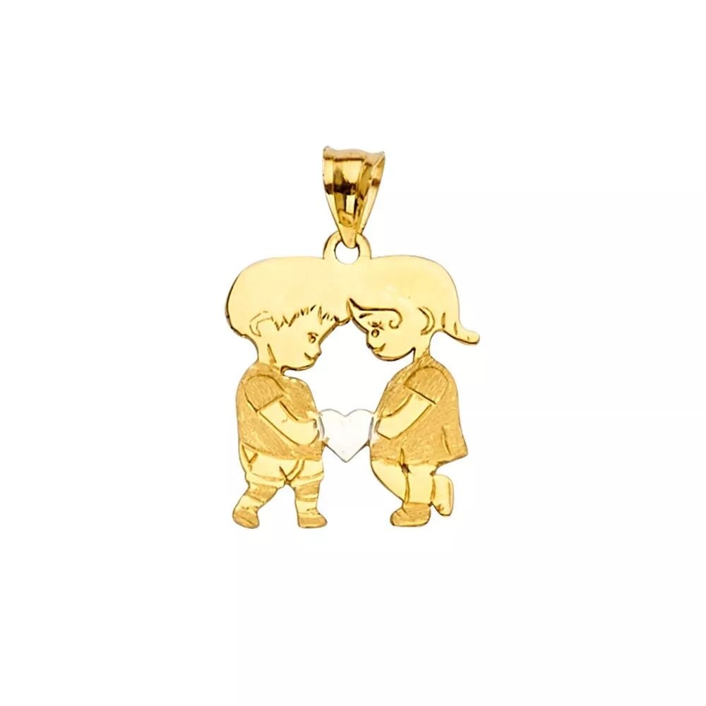 NEW 14K YELLOW GOLD BOY & GIRL PENDANT 14K YELLOW GOLD NEW BOY & GIRL PENDANT WEIGHT: 1g: NEW 14K YELLOW GOLD BOY & GIRL PENDANT 14K YELLOW GOLD NEW BOY & GIRL PENDANT WEIGHT: 1g