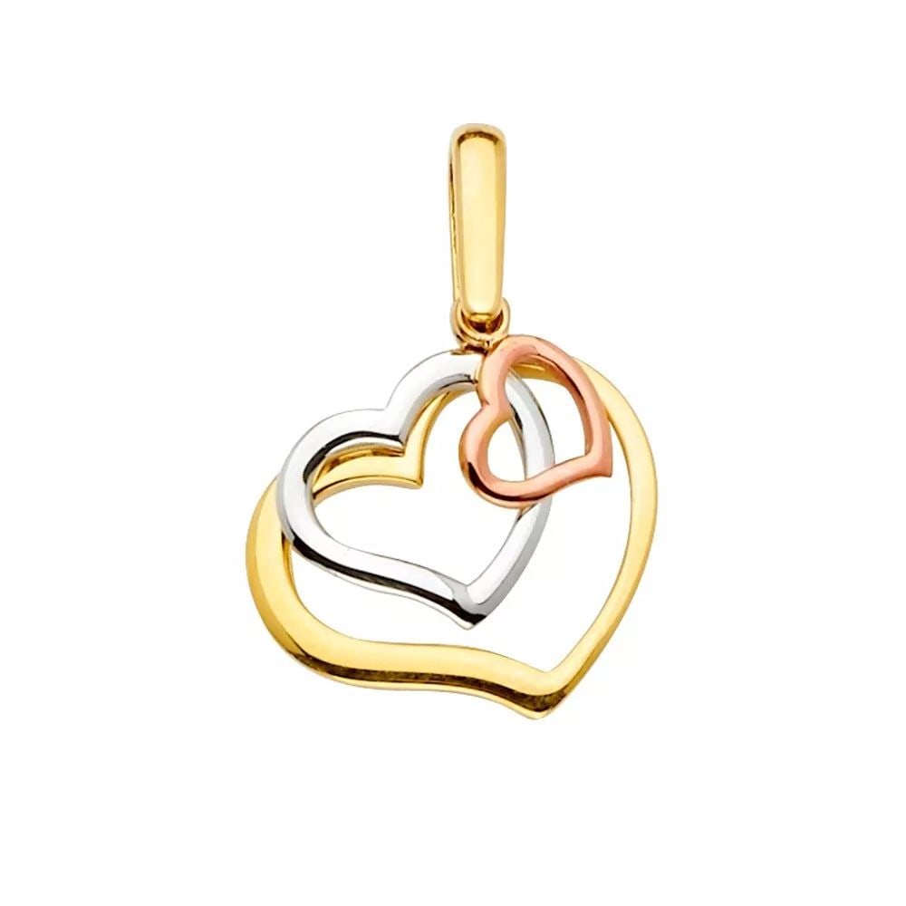 NEW 14K TRI COLOR GOLD 3HEARTS PENDANT 14K TRI COLOR GOLD NEW 3HEARTS PENDANT WEIGHT: 2.5g: NEW 14K TRI COLOR GOLD 3HEARTS PENDANT 14K TRI COLOR GOLD NEW 3HEARTS PENDANT WEIGHT: 2.5g