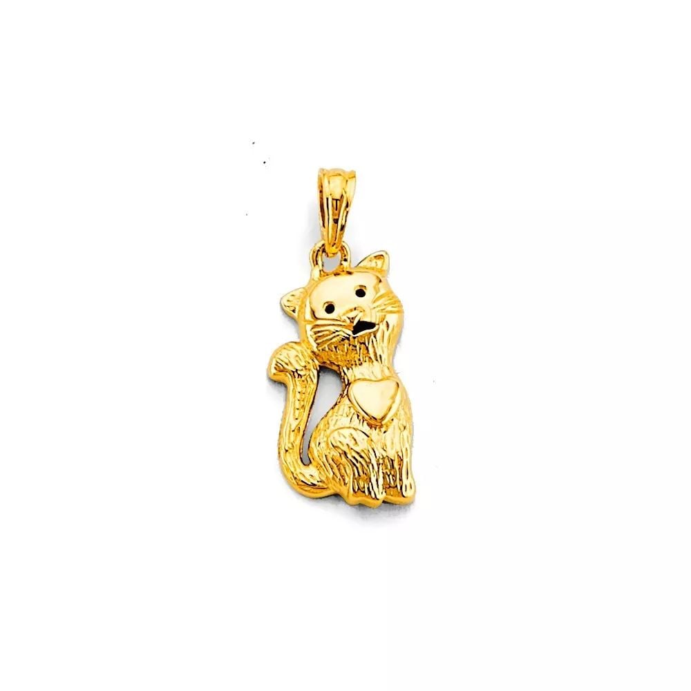 NEW 14K YELLOW GOLD CAT PENDANT 14K YELLOW GOLD NEW CAT PENDANT WEIGHT: 1.1g (1 of 2)