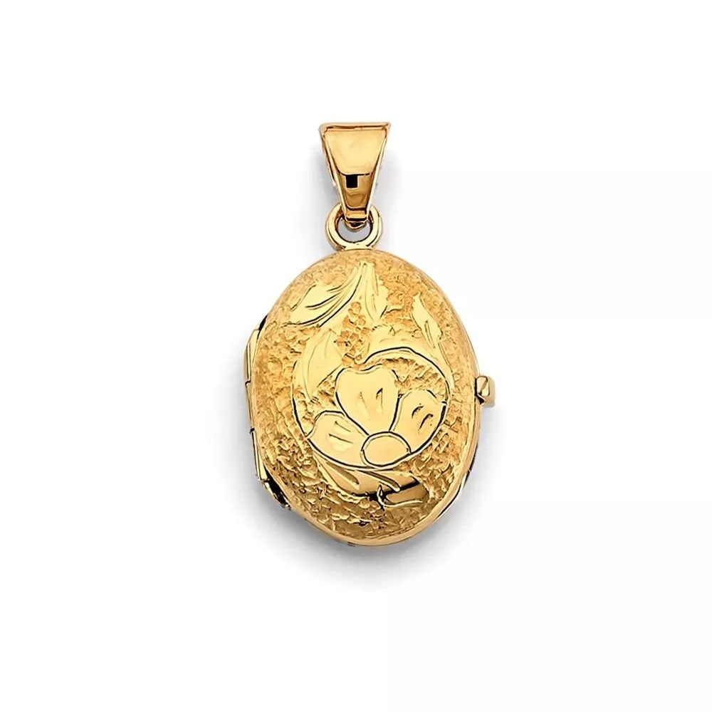 NEW 14K YELLOW GOLD OVAL LOCKET PENDANT 14K YELLOW GOLD NEW OVAL LOCKET PENDANT WEIGHT: 3.7g (1 of 2)