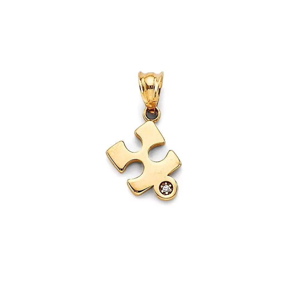 NEW 14K YELLOW GOLD CZ PUZZLE PENDANT 14K YELLOW GOLD NEW CZ PUZZLE PENDANT WEIGHT: 0.7g: NEW 14K YELLOW GOLD CZ PUZZLE PENDANT 14K YELLOW GOLD NEW CZ PUZZLE PENDANT WEIGHT: 0.7g