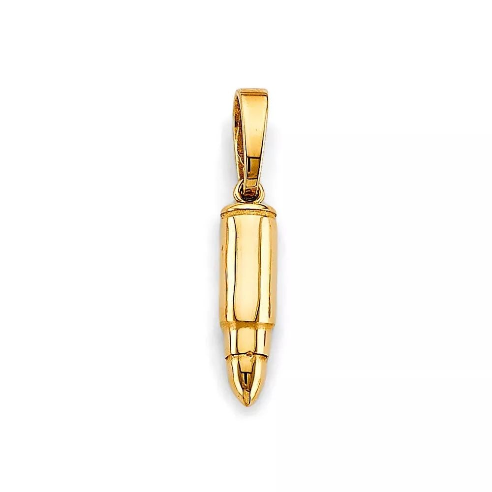 NEW 14K YELLOW GOLD BULLET PENDANT 14K YELLOW GOLD NEW BULLET PENDANT WEIGHT: 2g (1 of 2)