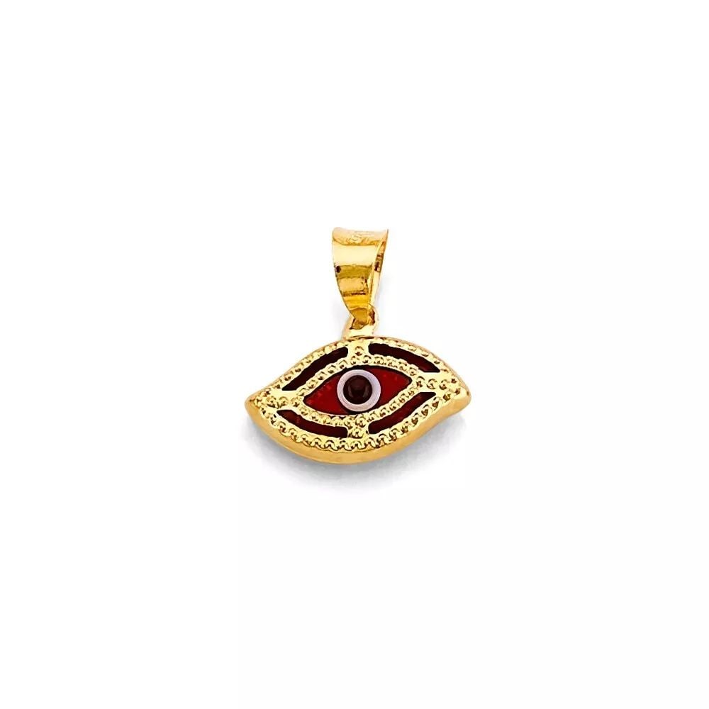 NEW 14K YELLOW GOLD EVIL EYE PENDANT 14K YELLOW GOLD NEW EVIL EYE PENDANT WEIGHT: 0.6g (1 of 2)