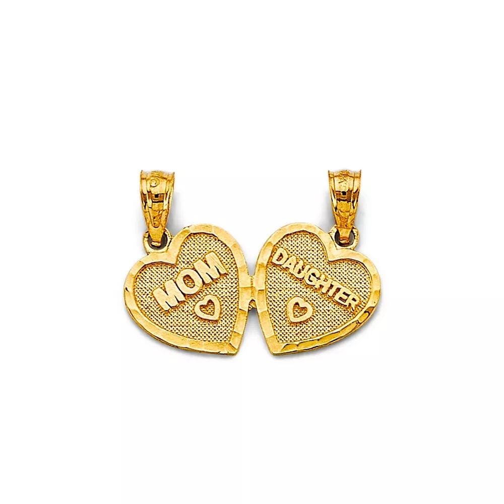 NEW 14K YELLOW GOLD HEART MOM/DAUGHTER PENDANT 14K YELLOW GOLD NEW HEART MOM/DAUGHTER PENDANT: NEW 14K YELLOW GOLD HEART MOM/DAUGHTER PENDANT 14K YELLOW GOLD NEW HEART MOM/DAUGHTER PENDANT WEIGHT: 1.5g