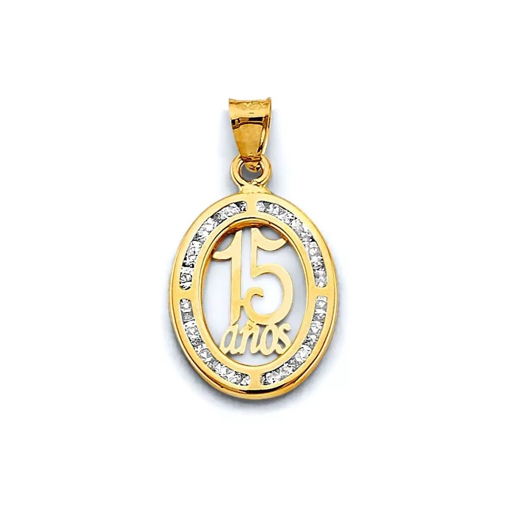 NEW 14K YELLOW GOLD CZ 15 YEARS PENDANT 14K YELLOW GOLD NEW CZ 15 YEARS PENDANT WEIGHT: 1.1g: NEW 14K YELLOW GOLD CZ 15 YEARS PENDANT 14K YELLOW GOLD NEW CZ 15 YEARS PENDANT WEIGHT: 1.1g