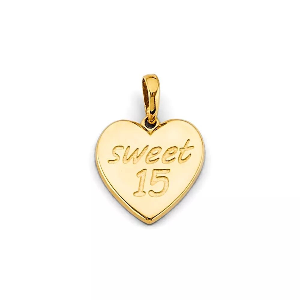 NEW 14K YELLOW GOLD HEART SWEET 15 YEARS PENDANT 14K YELLOW GOLD NEW HEART SWEET 15 YEARS PENDANT: NEW 14K YELLOW GOLD HEART SWEET 15 YEARS PENDANT 14K YELLOW GOLD NEW HEART SWEET 15 YEARS PENDANT WEIGHT: 2g