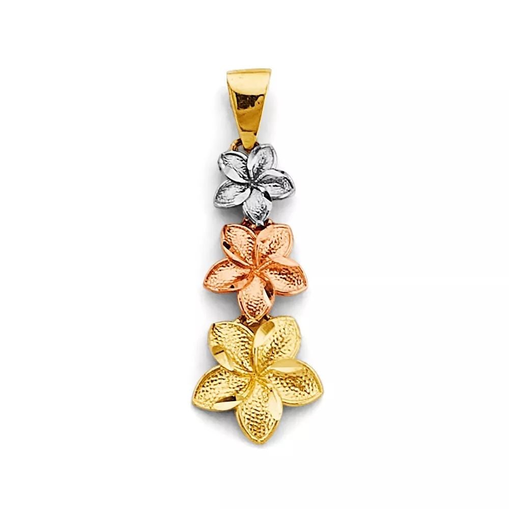 NEW 14K TRI COLOR GOLD FLOWER PENDANT 14K TRI COLOR GOLD NEW FLOWER PENDANT WEIGHT: 1.1g: NEW 14K TRI COLOR GOLD FLOWER PENDANT 14K TRI COLOR GOLD NEW FLOWER PENDANT WEIGHT: 1.1g