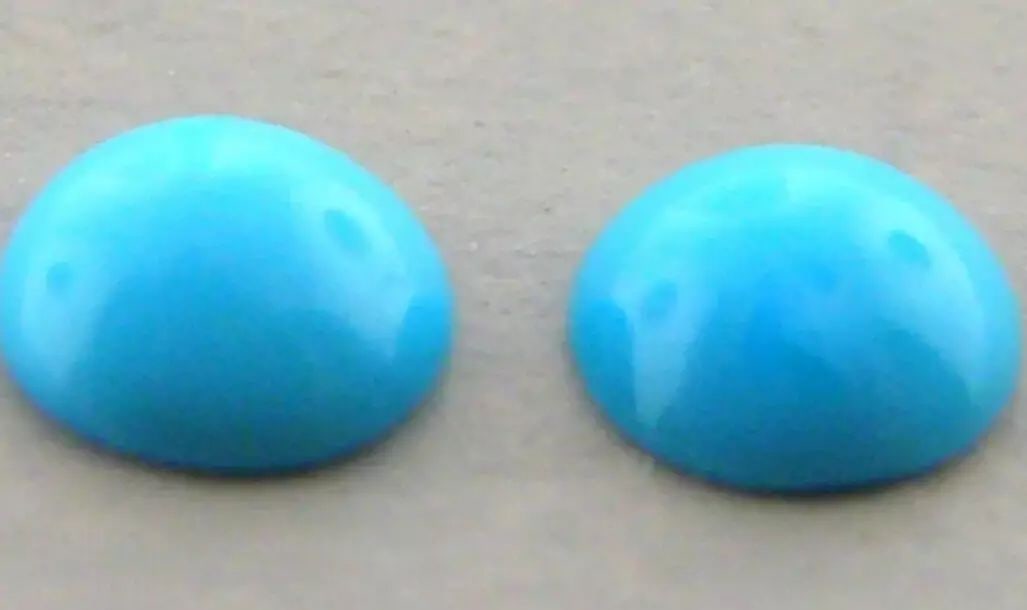 LOOSE NATURAL UNTREATED ROUND CUT CABOCHON TURQUOISE Sale is for 2 round cut cabochon sleeping: LOOSE NATURAL UNTREATED ROUND CUT CABOCHON TURQUOISE Sale is for 2 round cut cabochon sleeping beauty Turquoise Matching pair Turquoise measures 4mm in diameter New, never used before, perfect for jew