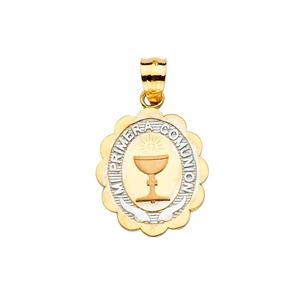 NEW 14K TRI COLOR GOLD PRIMERA COMMUNION PENDANT 14K TRI COLOR GOLD NEW PRIMERA COMMUNION PENDANT: NEW 14K TRI COLOR GOLD PRIMERA COMMUNION PENDANT 14K TRI COLOR GOLD NEW PRIMERA COMMUNION PENDANT WEIGHT: 1.9