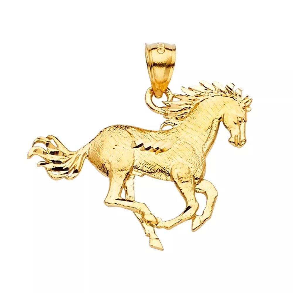 NEW 14K YELLOW GOLD HORSE PENDANT 14K YELLOW GOLD NEW HORSE PENDANT WEIGHT: 3 (1 of 2)