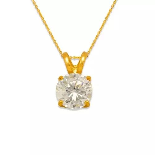 NEW 14K YELLOW GOLD CZ PENDANT (1 of 2)