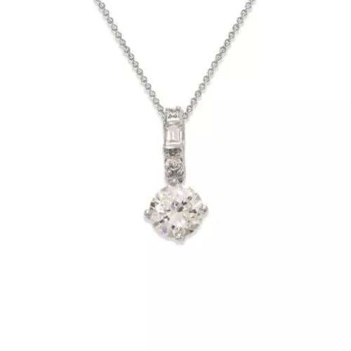 NEW 14K WHITE GOLD FANCY CZ PENDANT (1 of 2)