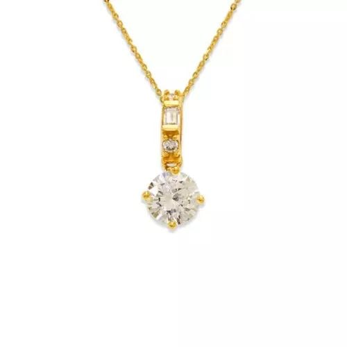 NEW 14K YELLOW GOLD FANCY CZ PENDANT (1 of 2)
