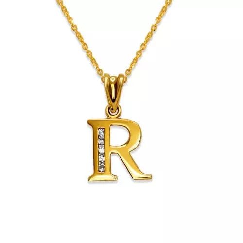 NEW 14K YELLOW GOLD INITIAL "R" PENDANT (1 of 2)