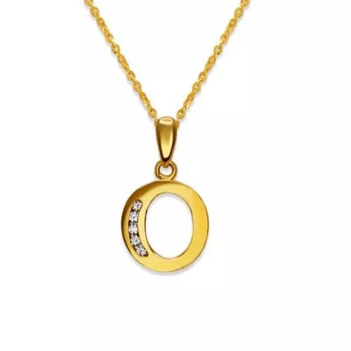 NEW 14K YELLOW GOLD INITIAL "O" PENDANT (1 of 2)