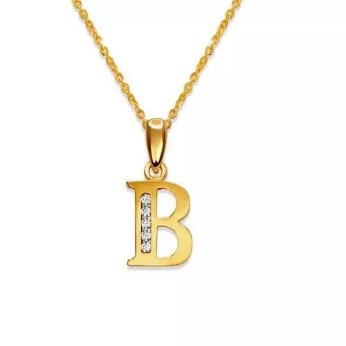 NEW 14K YELLOW GOLD INITIAL "B" PENDANT (1 of 2)